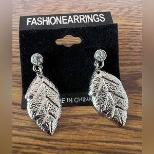 Silver Leaf Dangle Earrings